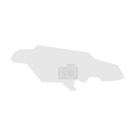 Jamaïque pays carte simplifiée. Silhouette gris clair avec des coins pointus isolés sur fond blanc. Icône vectorielle simple