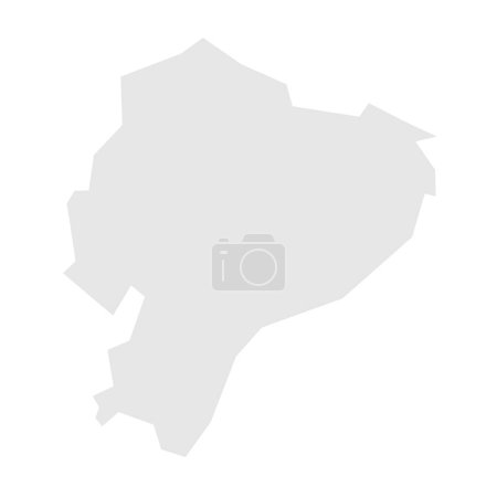 Ecuador país mapa simplificado. Silueta gris claro con esquinas afiladas aisladas sobre fondo blanco. Icono de vector simple