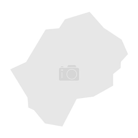 Lesotho país mapa simplificado. Silueta gris claro con esquinas afiladas aisladas sobre fondo blanco. Icono de vector simple