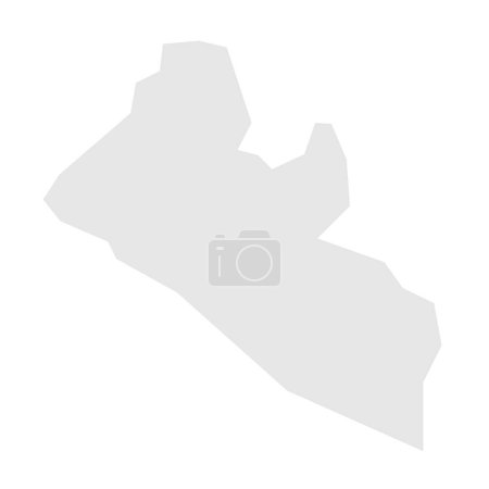 Liberia country simplified map. Light grey silhouette with sharp corners isolated on white background. Simple vector icon