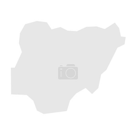 Nigeria country simplified map. Light grey silhouette with sharp corners isolated on white background. Simple vector icon