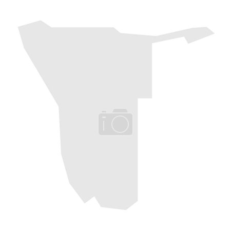 Namibia vereinfachte Landkarte. Hellgraue Silhouette mit scharfen Ecken auf weißem Hintergrund. Einfaches Vektorsymbol