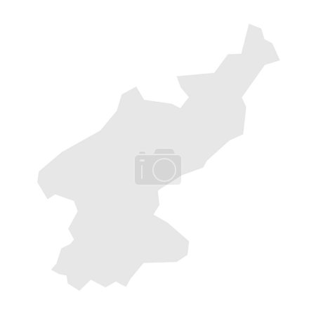 North Korea country simplified map. Light grey silhouette with sharp corners isolated on white background. Simple vector icon