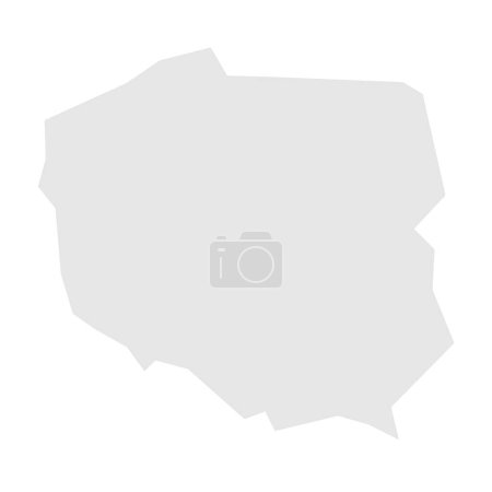 Polen Land vereinfachte Karte. Hellgraue Silhouette mit scharfen Ecken auf weißem Hintergrund. Einfaches Vektorsymbol