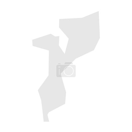 Mozambique country simplified map. Light grey silhouette with sharp corners isolated on white background. Simple vector icon