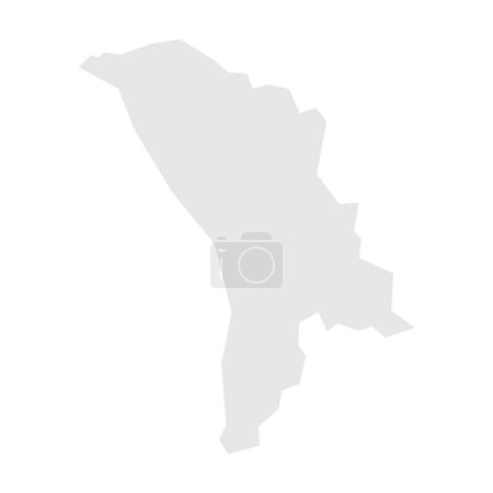Moldova country simplified map. Light grey silhouette with sharp corners isolated on white background. Simple vector icon