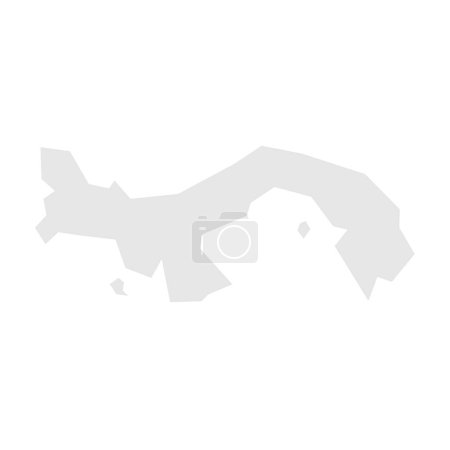 Panama country simplified map. Light grey silhouette with sharp corners isolated on white background. Simple vector icon