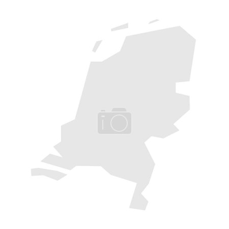 Netherlands country simplified map. Light grey silhouette with sharp corners isolated on white background. Simple vector icon