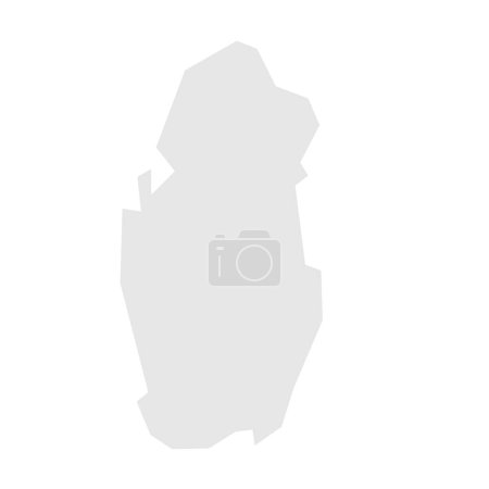 Katar Land vereinfachte Karte. Hellgraue Silhouette mit scharfen Ecken auf weißem Hintergrund. Einfaches Vektorsymbol