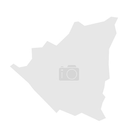 Nicaragua país mapa simplificado. Silueta gris claro con esquinas afiladas aisladas sobre fondo blanco. Icono de vector simple