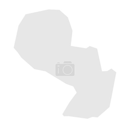 Paraguay country simplified map. Light grey silhouette with sharp corners isolated on white background. Simple vector icon