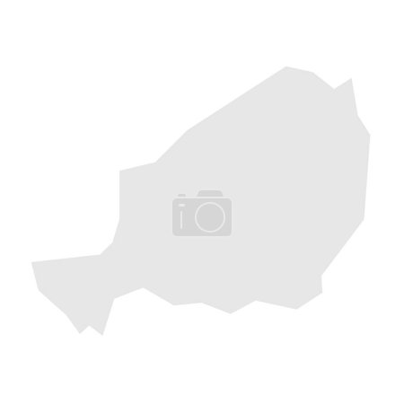 Niger carte simplifiée du pays. Silhouette gris clair avec des coins pointus isolés sur fond blanc. Icône vectorielle simple