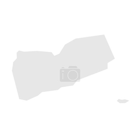 Jemen vereinfachte Landkarte. Hellgraue Silhouette mit scharfen Ecken auf weißem Hintergrund. Einfaches Vektorsymbol