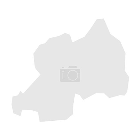 Rwanda country simplified map. Light grey silhouette with sharp corners isolated on white background. Simple vector icon