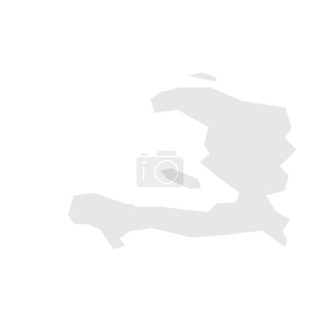 Haiti country simplified map. Light grey silhouette with sharp corners isolated on white background. Simple vector icon