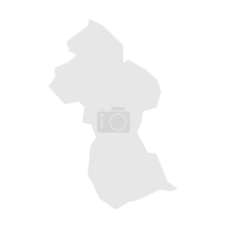 Guyana country simplified map. Light grey silhouette with sharp corners isolated on white background. Simple vector icon