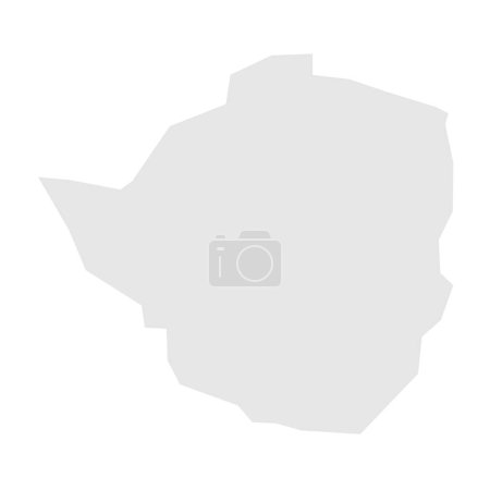 Zimbabwe country simplified map. Light grey silhouette with sharp corners isolated on white background. Simple vector icon
