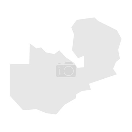 Zambia país mapa simplificado. Silueta gris claro con esquinas afiladas aisladas sobre fondo blanco. Icono de vector simple