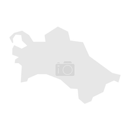 Turkmenistan country simplified map. Light grey silhouette with sharp corners isolated on white background. Simple vector icon