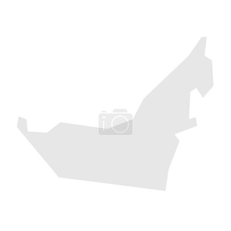 United Arab Emirates country simplified map. Light grey silhouette with sharp corners isolated on white background. Simple vector icon