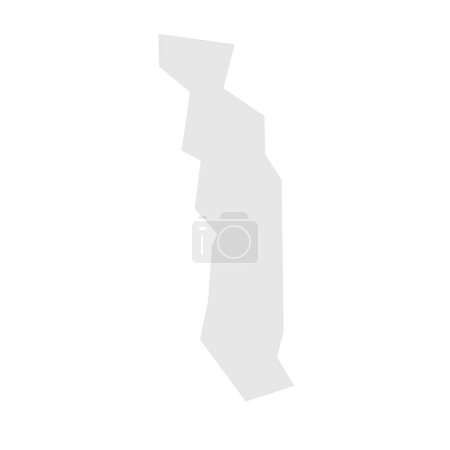 Togo country simplified map. Light grey silhouette with sharp corners isolated on white background. Simple vector icon