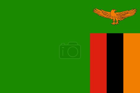 Drapeau vectoriel Zambie en couleurs officielles et format 3 : 2.