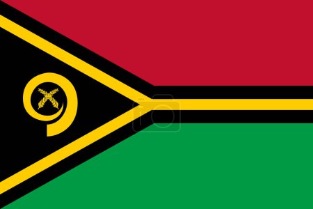 Vanuatu-Vektorfahne in den offiziellen Farben und im Seitenverhältnis 3: 2.