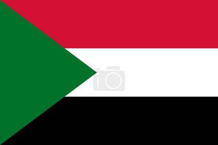 Sudan vector flag in official colors and 3:2 aspect ratio.