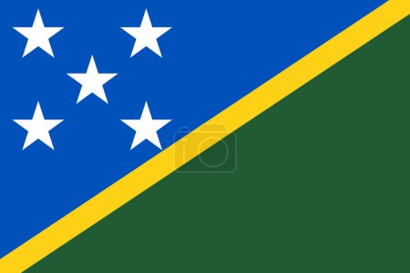 Bandera vectorial Islas Salomón en colores oficiales y relación de aspecto 3: 2.