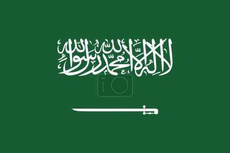 Drapeau vectoriel Arabie Saoudite en couleurs officielles et format 3 : 2.