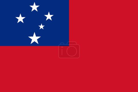Samoa vector flag in official colors and 3:2 aspect ratio.