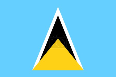 Saint Lucia Vektorfahne in den offiziellen Farben und im Seitenverhältnis 3: 2.