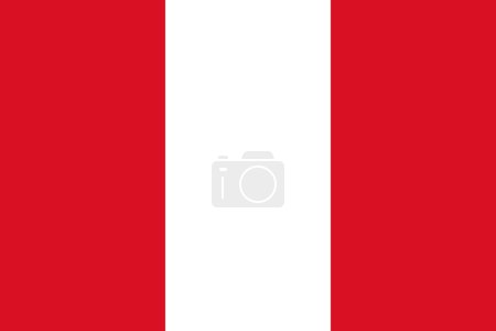 Peru vector flag in official colors and 3:2 aspect ratio.