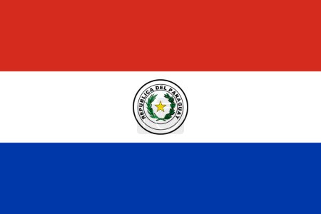 Bandera vectorial Paraguay en colores oficiales y relación de aspecto 3: 2.
