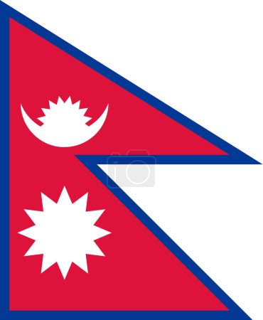 Bandera vectorial Nepal en colores oficiales y relación de aspecto 3: 2.