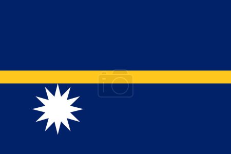 Drapeau vectoriel Nauru en couleurs officielles et format 3 : 2.