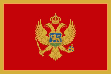 Montenegro vector flag in official colors and 3:2 aspect ratio.