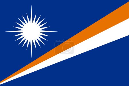Marshallinseln-Vektorfahne in den offiziellen Farben und im Seitenverhältnis 3: 2.