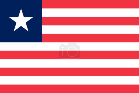 Liberia vector flag in official colors and 3:2 aspect ratio.