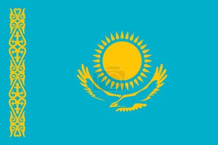 Kazakhstan vector flag in official colors and 3:2 aspect ratio.