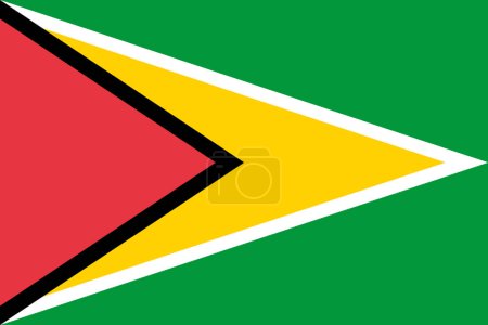 Guyana vector flag in official colors and 3:2 aspect ratio.