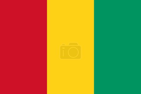 Bandera vectorial de Guinea en colores oficiales y relación de aspecto 3: 2.
