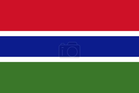 Gambia vector flag in official colors and 3:2 aspect ratio.