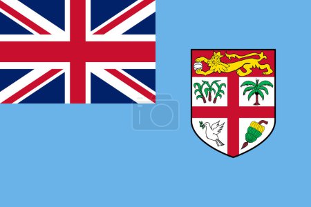Bandera vectorial Fiji en colores oficiales y relación de aspecto 3: 2.