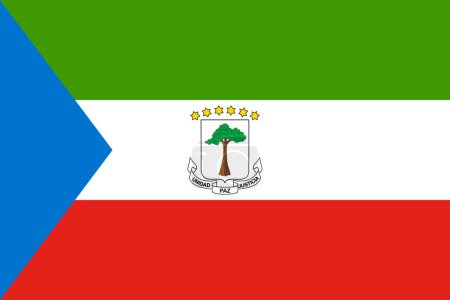 Äquatorialguinea-Vektorfahne in den offiziellen Farben und im Seitenverhältnis 3: 2.