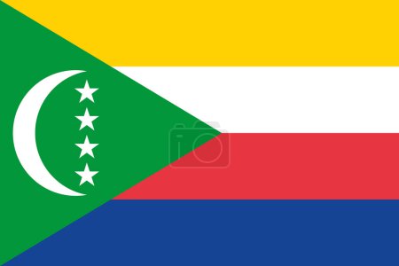 Comoros vector flag in official colors and 3:2 aspect ratio.