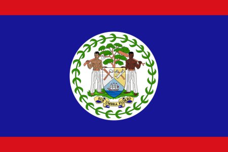 Belize-Vektorfahne in den offiziellen Farben und im Seitenverhältnis 3: 2.
