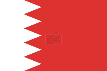 Bahrain vector flag in official colors and 3:2 aspect ratio.