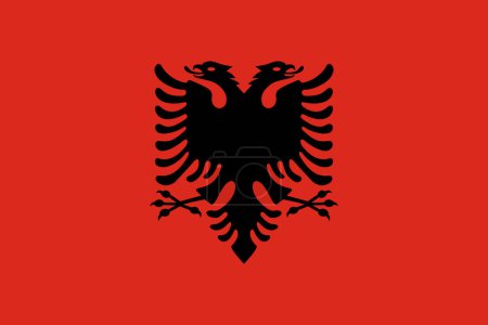 Albania vector flag in official colors and 3:2 aspect ratio.