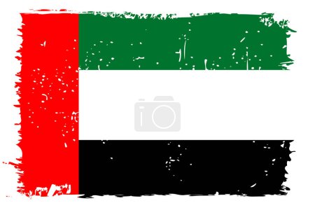 United Arab Emirates flag - vector flag with stylish scratch effect and white grunge frame.